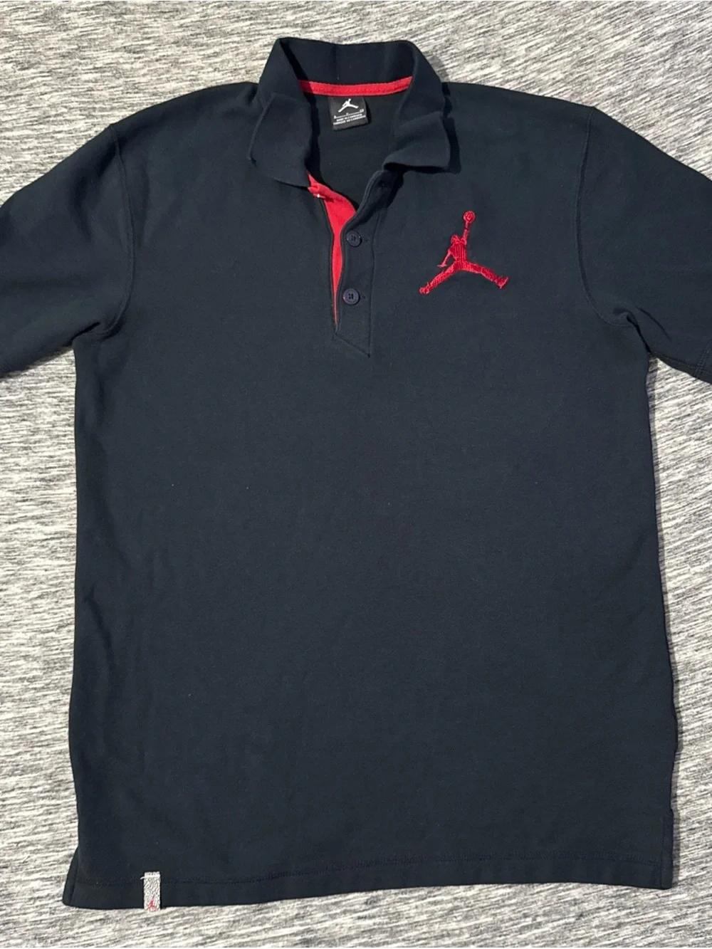 Jordan Polo Shirt - Black with Red Logo